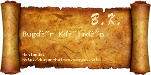 Bugár Kálmán névjegykártya