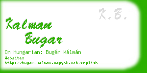 kalman bugar business card