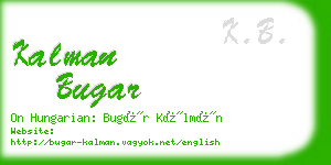 kalman bugar business card